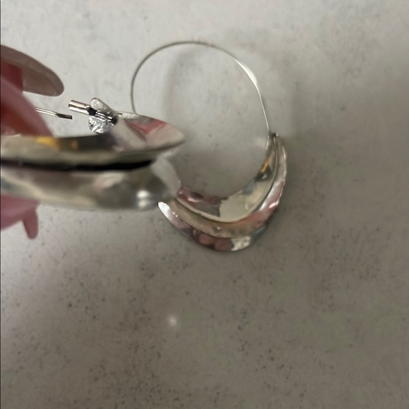 Silver Hoop Earrings - Picture 3 of 3